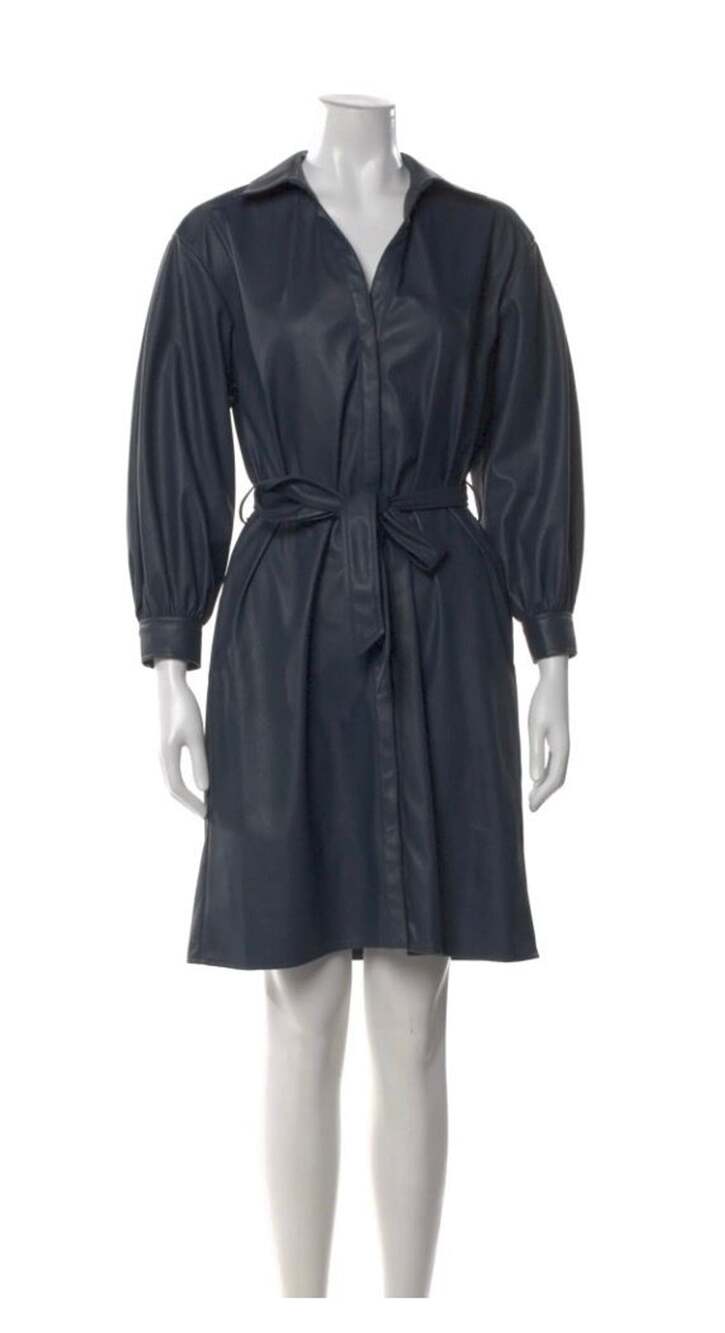 Brochu Walker Kate Belted Vegan Leather Shirt Dress